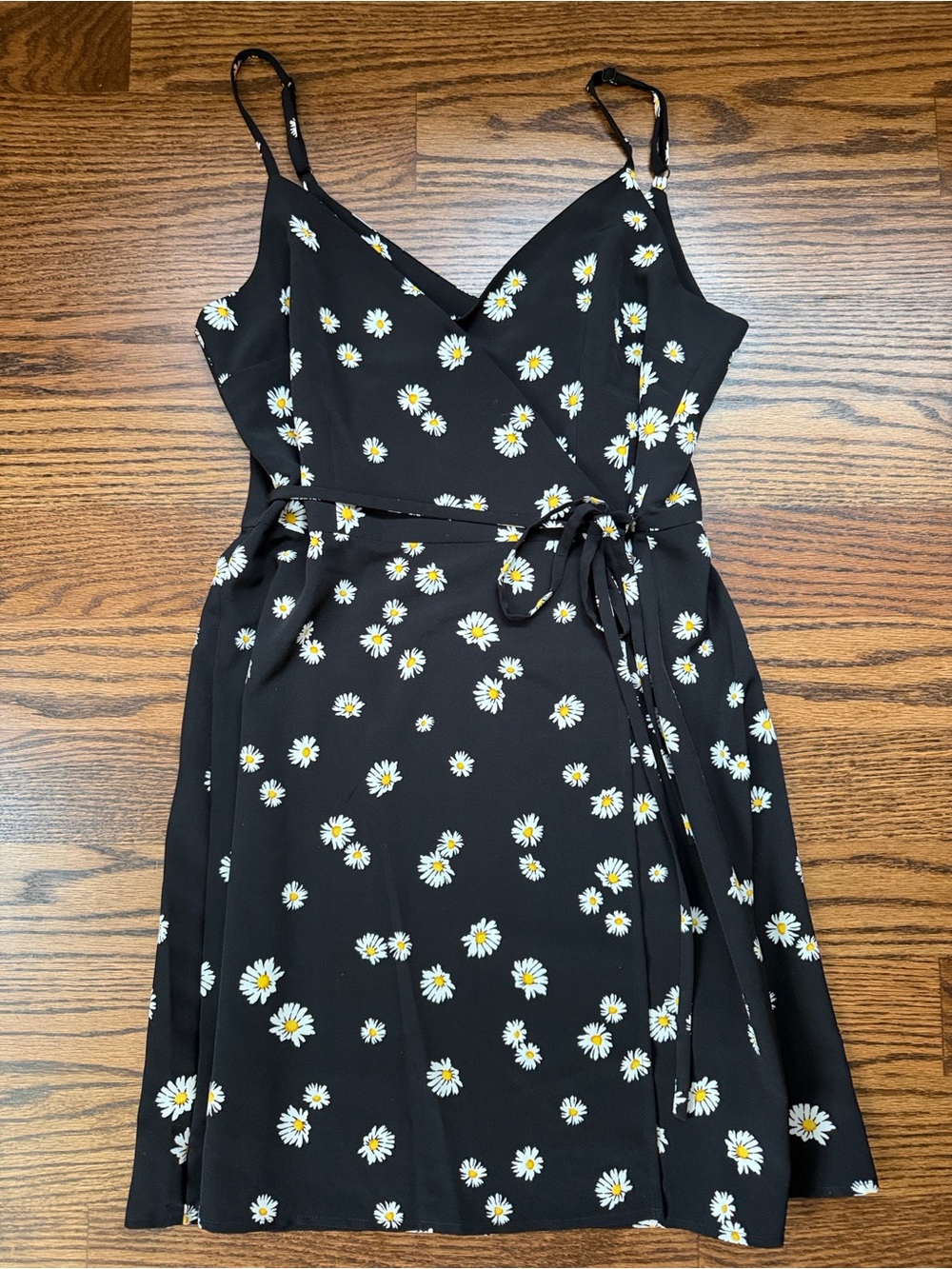 Sanctuary Black Daisy-Print Midi Slip Dress
